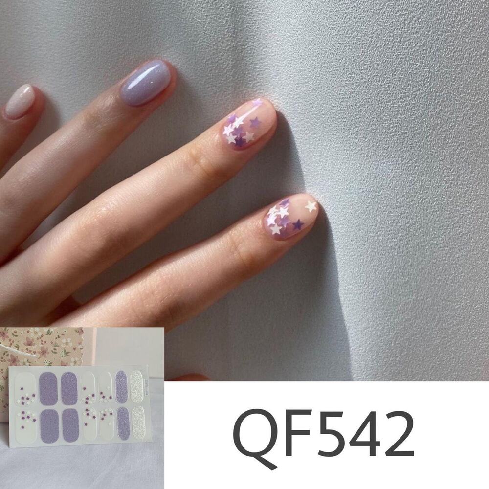 Purple Star Glitter Nail Wraps Sparkles Nail Wraps Nail Strips Nail Art Stickers